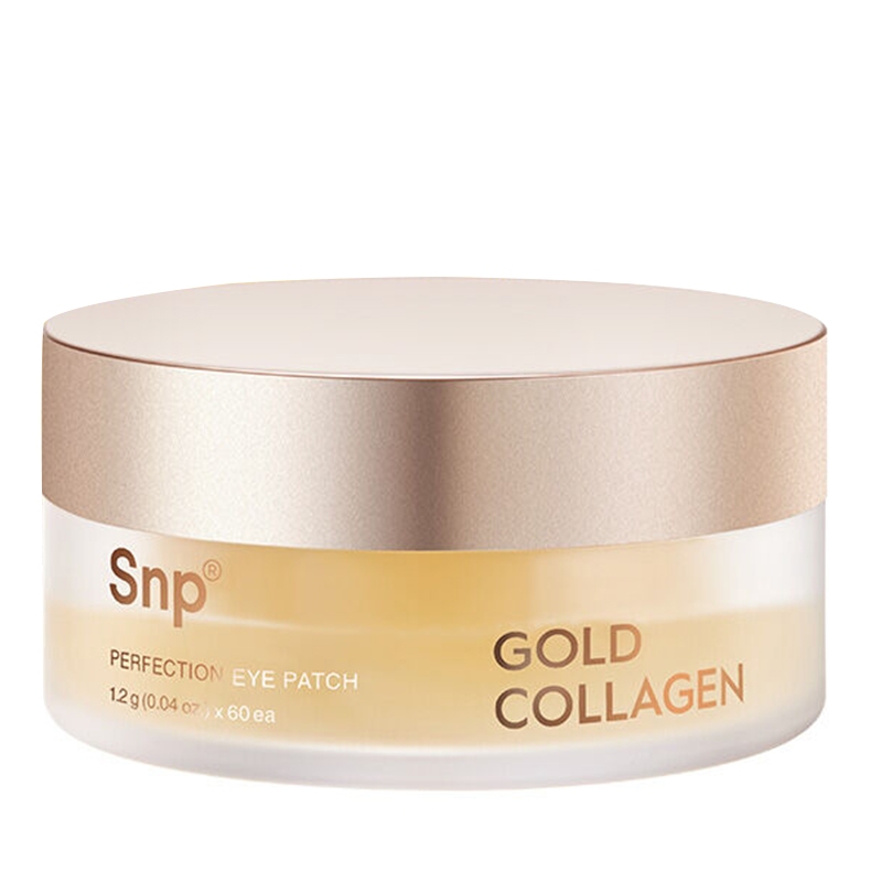 แผ่นคอลลาเจน บํารุงรอบดวงตา สีทอง สไตล์เกาหลี 60 ชิ้น / snp eye patch / SNP Gold Collagen Perfection