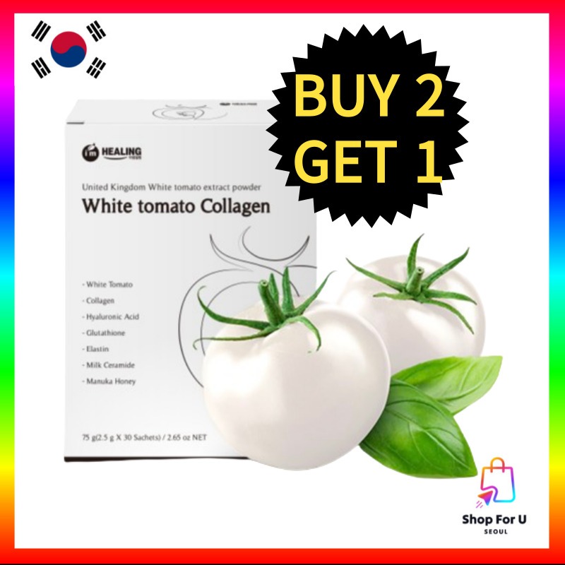 [KOREA] [Bundle Of 3] Crystal White Tomato Extract Powder 30P, L-Glutathione อาหารเสริมไวท์เทนนิ่ง S