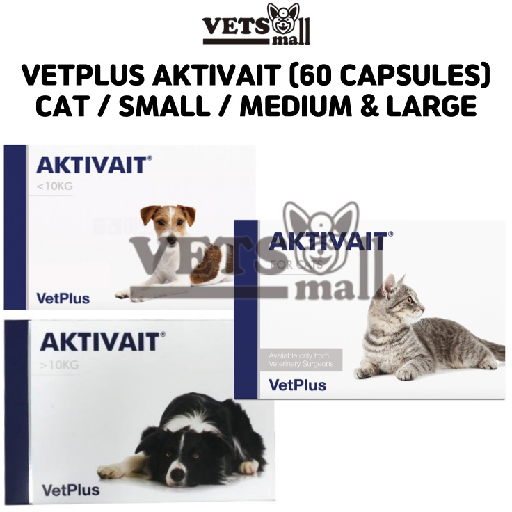 [VetPlus] AKTIVAIT for Small & M,L Dogs and Cats / Breed for Dogs 60 Capsules Nutritional Supplement