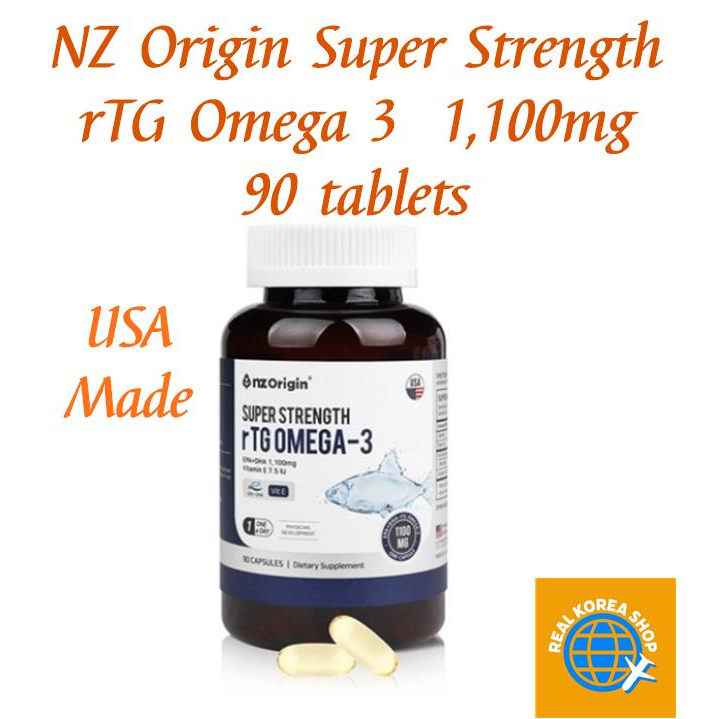 Nz Origin Super Strength rTG Omega 3 1,100 มก. 90 เม็ด, NZ Origin Super Strength rTG Omega 3  1,100m