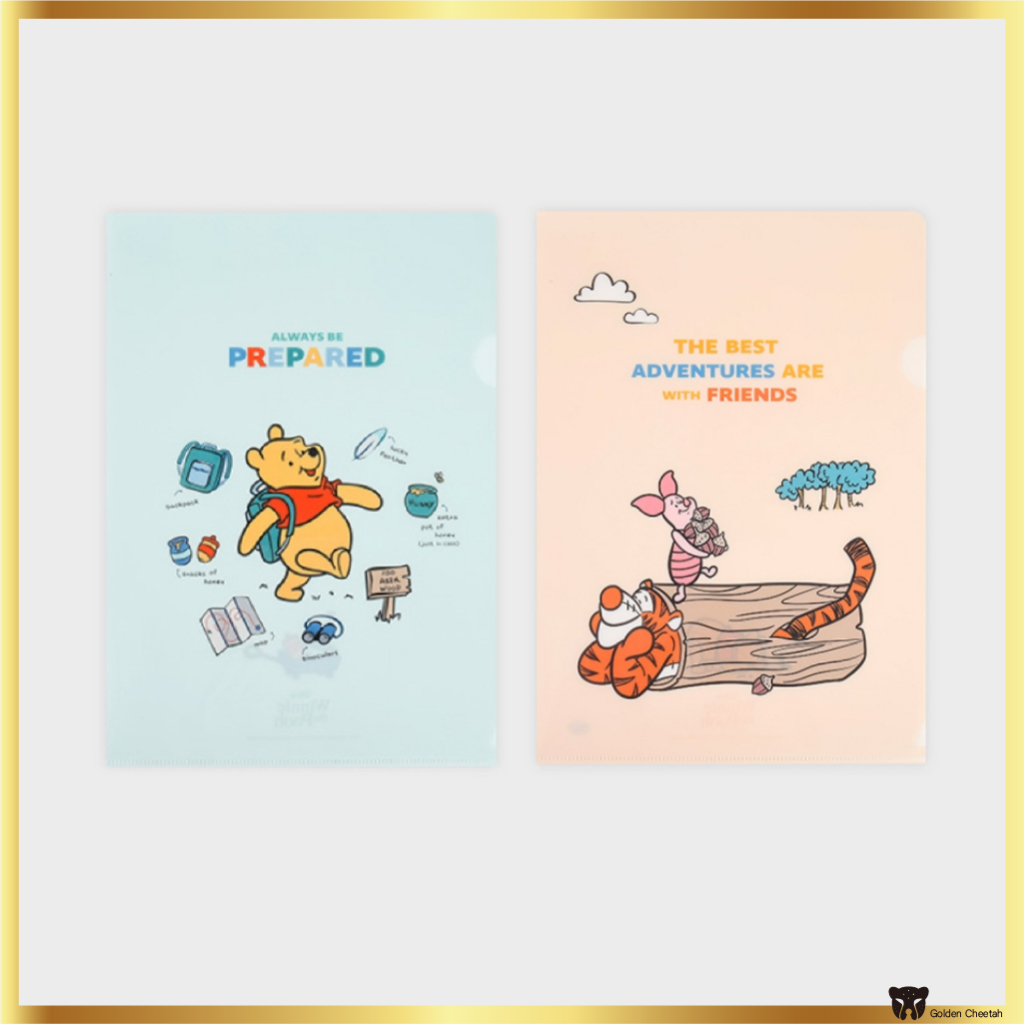 Disney Winnie the Pooh L-Shape PP A4 ที่ใส่ไฟล์กระดาษ 2 ชิ้น