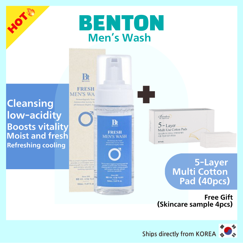 Benton Perfect Fresh Mens Cleanser 150ml Y-zone กลิ่นและพื้นที่ทวารหนัก care PLUS 5 ชั้น Multi Cotto