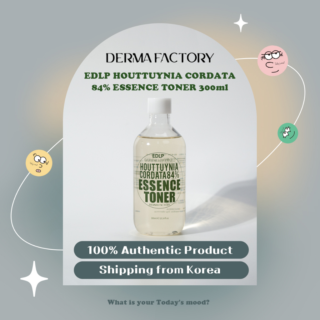 [Derma Factory] EDLP Houttuynia cordata โทนเนอร์เอสเซนส์ 84% 300 มล. | เซรั่มน้ํากุหลาบไวท์เทนนิ่ง ช่วยดูแลผิว สไตล์เกาหลี