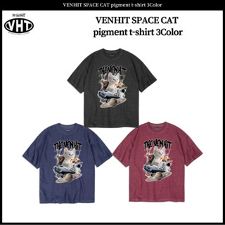 Venhit SPACE CAT เสื้อยืด สีพื้น 3 สี