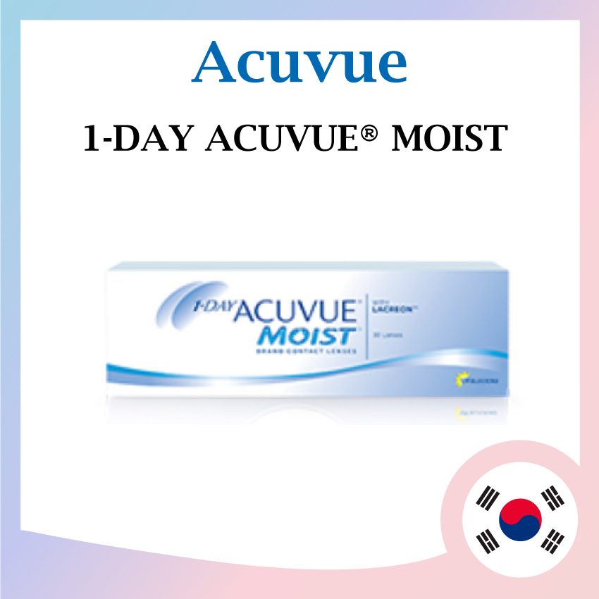 [ Acuvue ] 1-DAY Acuvue Moist คอนแทคเลนส์ ให้ความชุ่มชื้น แบบใช้แล้วทิ้ง 30 ชิ้น 90 ชิ้น ต่อกล่อง 1 วัน