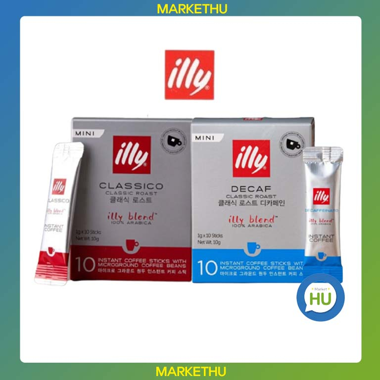 Illy Classic Roast, Decaf Mini 10T กาแฟสําเร็จรูป ชนิดแท่ง / สําเร็จรูป