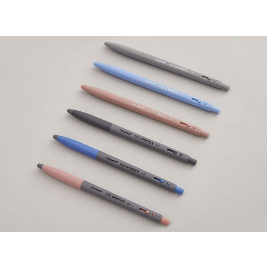 [ผลิตในเกาหลี] Monami Gripper ปากกาลูกลื่น แบบยาง 0.5/0.7 มม. 3 สี 3 ชิ้น