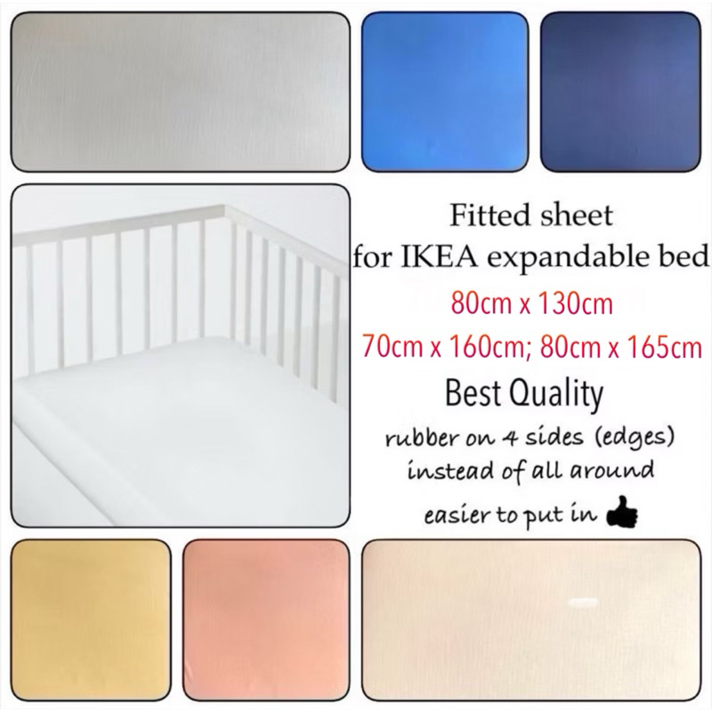 ผ้าปูที่นอนผ้าฝ้ายติดตั้งสําหรับเด็กผ้าฝ้ายธรรมดาสําหรับที่นอน IKEA พร้อมแถบยางยืด - ผ้าคลุมที่นอน U