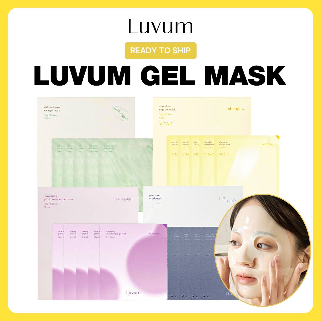 [Luvum]✨ใหม่✨Luvum Gel Mask Pack มาส์กหน้าเจล 5Ea / 4แบบ Yuja Rica คอลลาเจนโคลน / ส่งจากเกาหลี