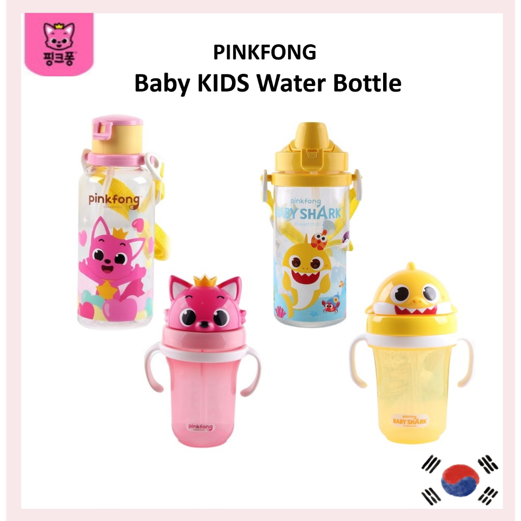 [PINKFONG] Pinkfong Baby Shark Handle Straw Water Bottle Collection Hands Baby Kids Cup Shoulder Strap BPA Free [NO.379]