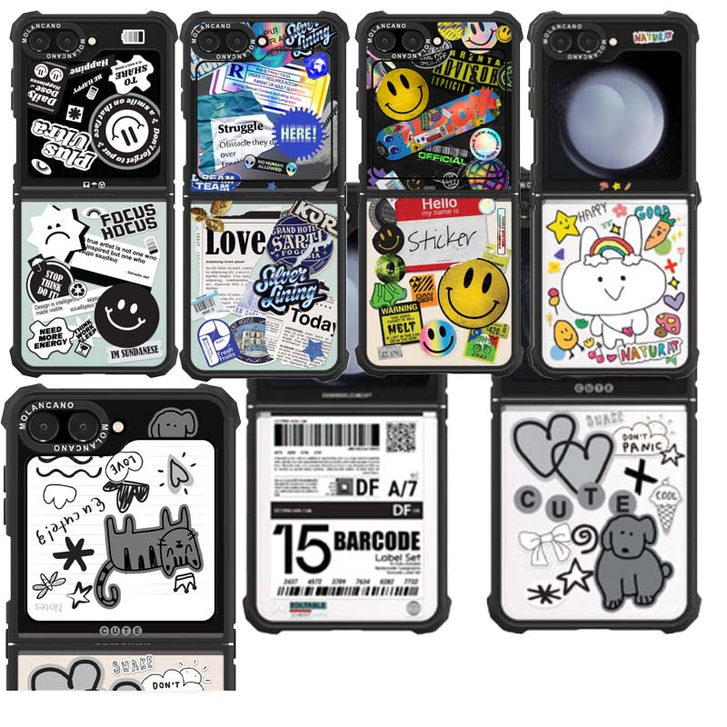 Korea GALAXY{Z Flip6/Z Flip5/4}เคสโทรศัพท์บานพับป้องกัน Strap Hole Zero Impact Deisgn