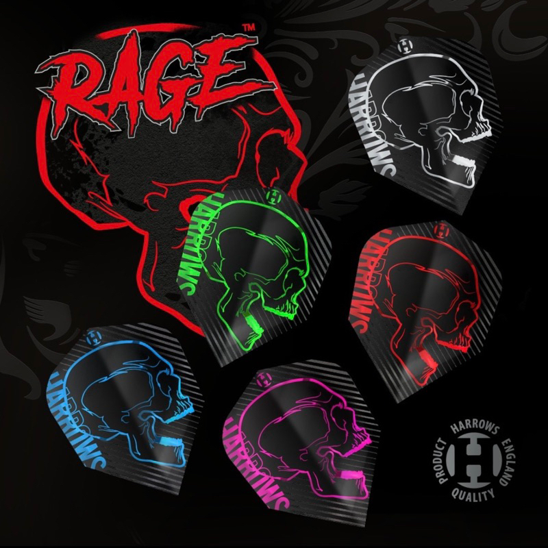 Harrows Rage Flights [Shape] • 100 Microns • Dart Flights • SGDARTS