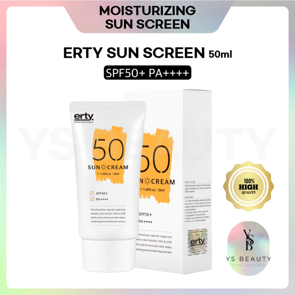 Erty 50 Moisturizing Face Sunscreen SPF50+ PA++++ 50ml