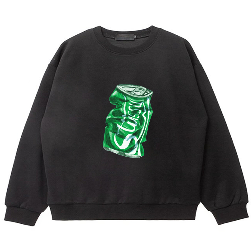 เสื้อกันหนาว คอกลม พิมพ์ลาย Stussy can