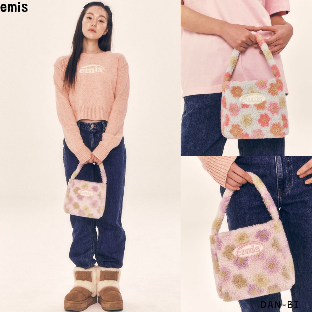 [emis] emis FLOWER BOUCLE SQUARE BAG / 2 สี / แท้ 100%