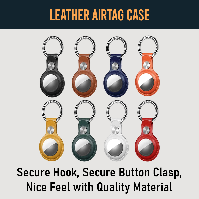 [ผู้ขายในพื้นที่] Leather Airtag Case Holder Airtag Keychain Cover Airtag Loop