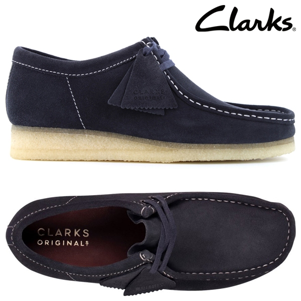 Clarks Originals Wallabee รองเท้าหนังกลับ สีกรมท่า สําหรับผู้ชาย