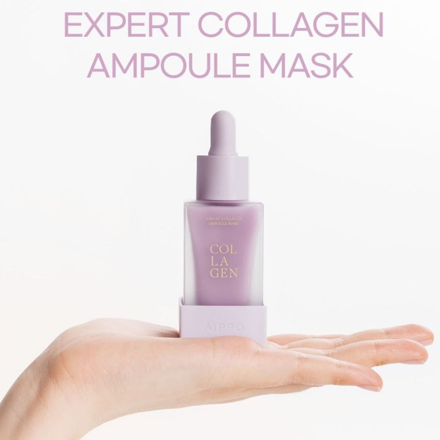 มาส์กหน้าและแอมพูล AIPPO Expert Collagen Ampoule Mask Sleeping Mask การเพิ่มความกระจ่างใส การทำให้ผิ
