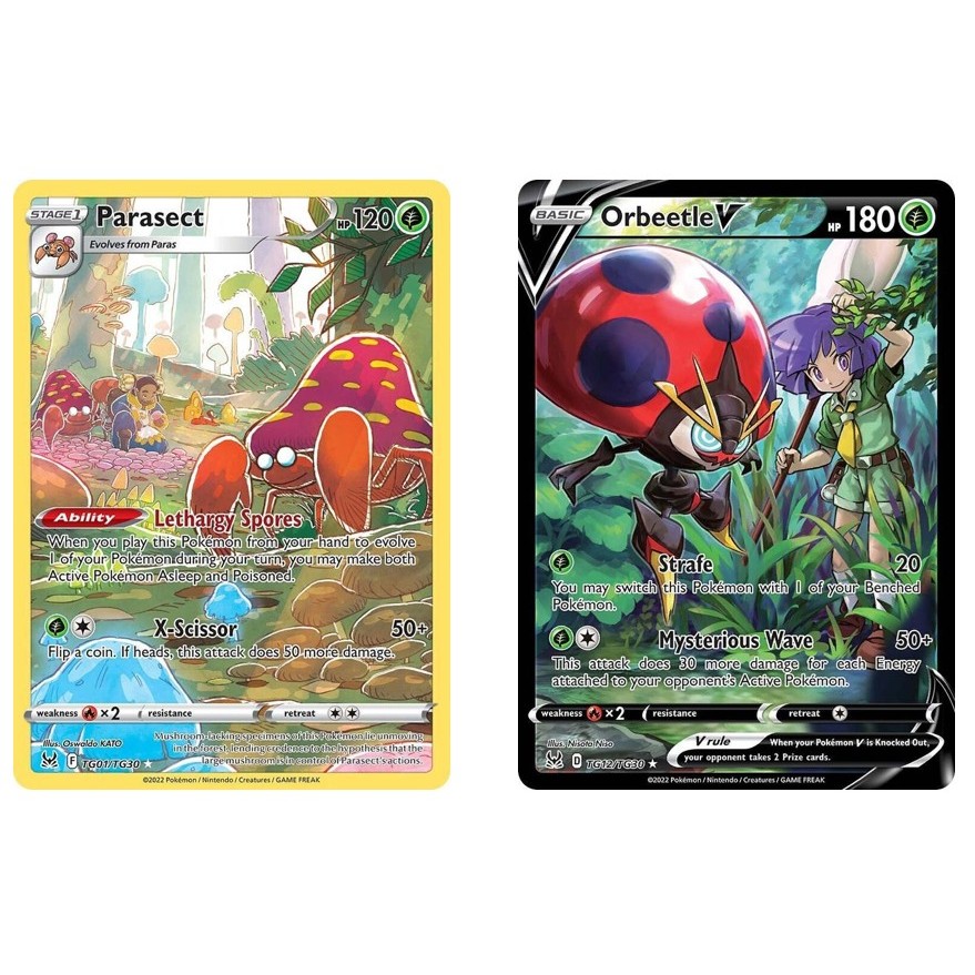 การ์ดโปเกมอนภาษาอังกฤษ Parasect - TG01/TG30 - Holo /Orbeetle V - TG12/TG30 - Ultra Sword & Shield: L