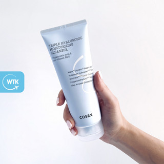 COSRX Hydrium Triple Hyaluronic คลีนเซอร์ให้ความชุ่มชื้น 150 มล. - วิตามิน B5 และกรดไฮยารูลอนิกสามชนิด เพื่อล็อคความชุ่มชื้น!