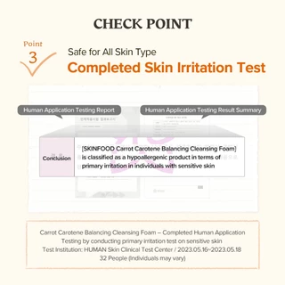 [SKINFOOD Official] โฟมล้างหน้าแครอท 150ml ผิวชุ่มชื้น สูตร pH Balanced Carrot Carotene Balancing Cleansing Foam