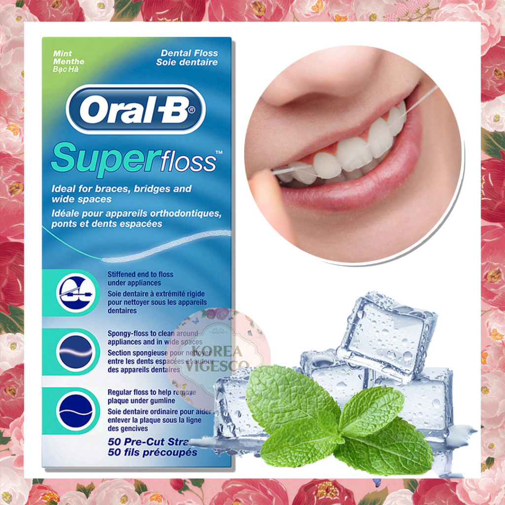 Oral-B ไหมขัดฟัน super floss 50 ชิ้น ออรัล บี