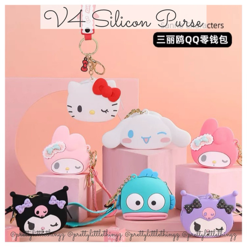 * SG * V4 Silicon Purse (Hangyodon, Melody, Hello Kitty, Cinnamoroll, Kuromi Sanrio)