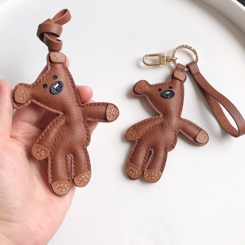 หัตถกรรมนาย Beans Teddy Bear Bag Charm - Leather Bag Charm & Teddy Bear Charm & Cute Bag Charm & Ted