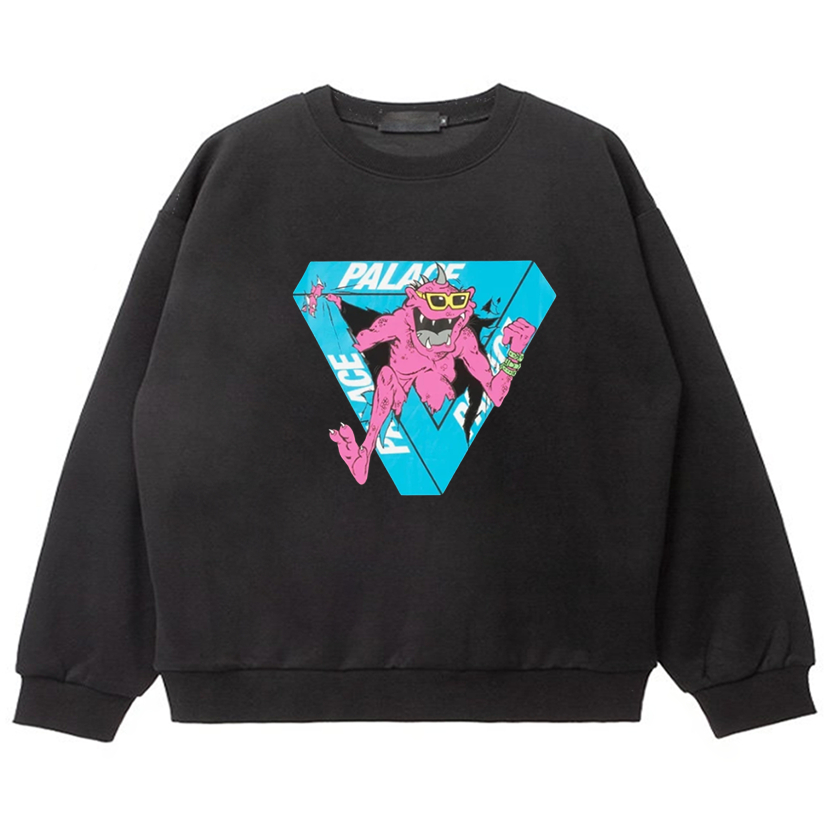 Palace เสื้อกันหนาว คอกลม พิมพ์ลายมอนสเตอร์ ทรงสามเหลี่ยม