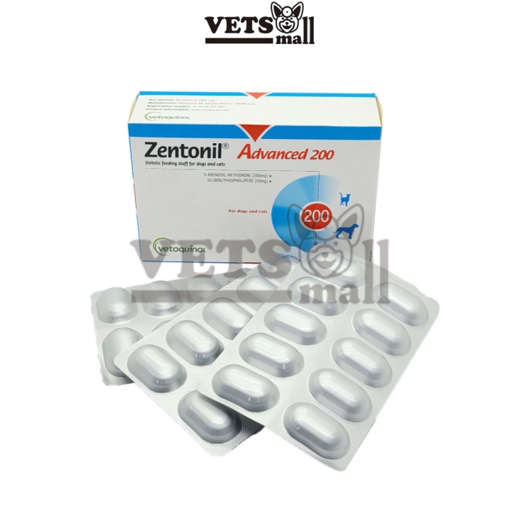 [Vetoquinol] Zentonil Advanced 200 30 แคปซูล / พร้อมอาหารเสริมตับสุนัขและแมว / สําหรับสุนัข, แมว, สัตว์เลี้ยง, VETS