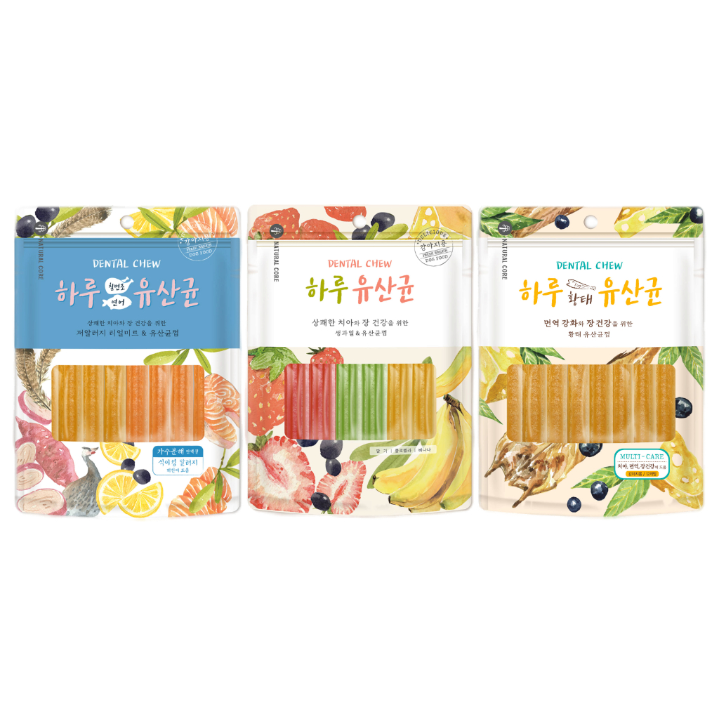 [Bundle of 3] [Natural Core] Haru Lactobacillus Dental Chew for Dogs 72g(6g x 12p)