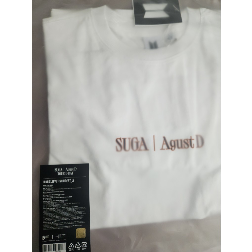 เสื้อยืดแขนยาว พิมพ์ลาย BTS SUGA Agust D D-Day Official MD ไซซ์ L