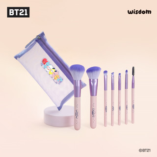 [BTS Official Goods] BT21 ชุดแปรงแต่งหน้า 7 แบบ และกระเป๋าตาข่าย