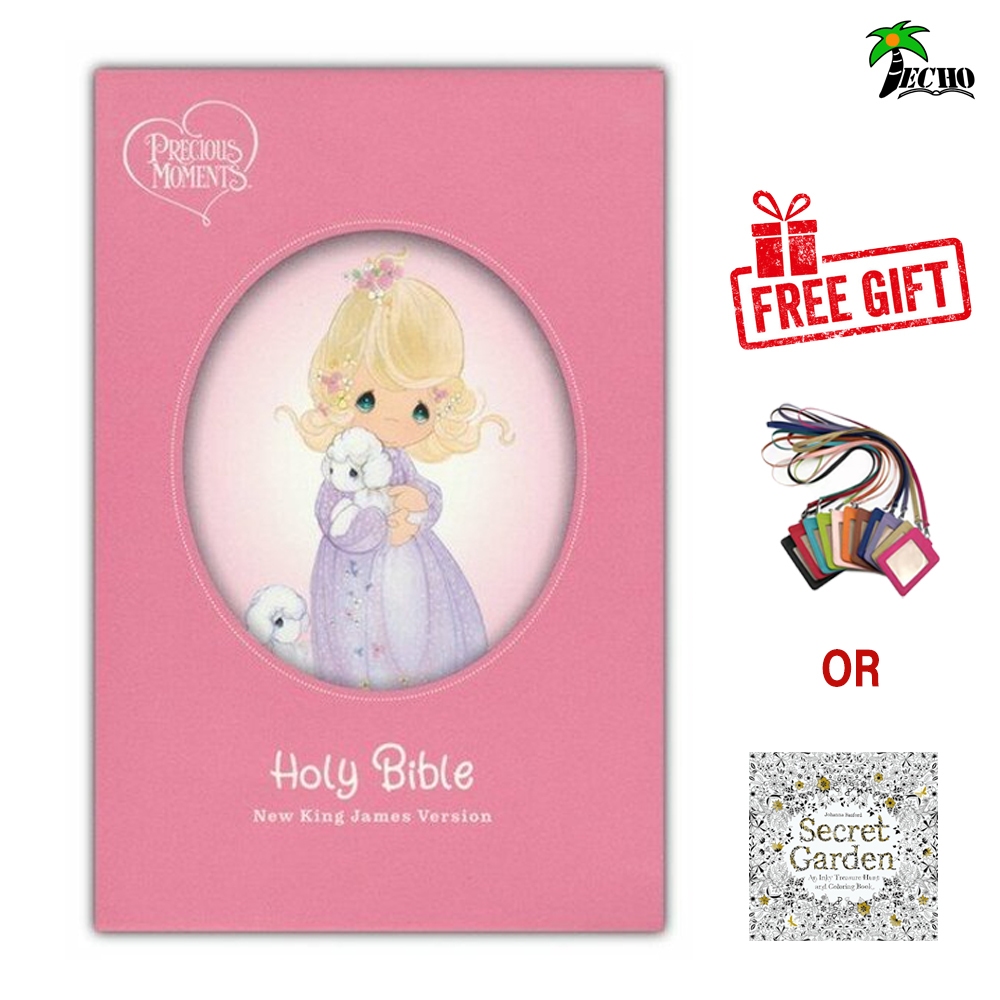 NKJV Bible Precious Moments Bible ปกแข็ง พร้อมแผนการอ่านชิ้นเดียว 7pt (อายุ 4 ปีขึ้นไป) -