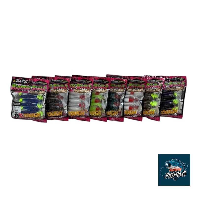 STARLIT ใหม่ TYPE SSL801 MINNOW SHAD 18X TOUGH SOFT LURE