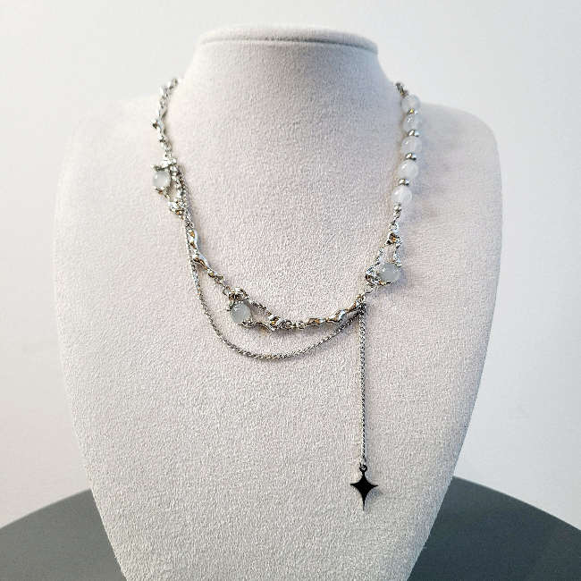 [K สไตล์ไอดอล] สร้อยคอมูนสโตนแฟนซี (สวม IVE Ahn Yujin)