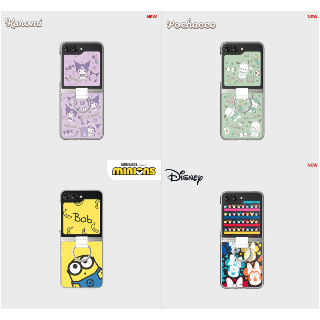 เคสโทรศัพท์มือถือ ลายการ์ตูนดิสนีย์ มิกกี้ มินนี่ สตาร์วอร์ส พร้อมแหวนขาตั้ง สําหรับ Samsung X Sanrio Galaxy Z Flip5 flip 5