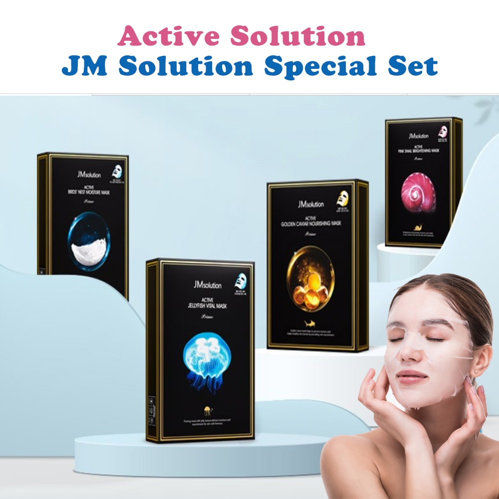 Jm Solution Active Solution Mask Pack 4 แบบ 10 ชุด น้ํา แวววาว ผิว 2 40 ชิ้น