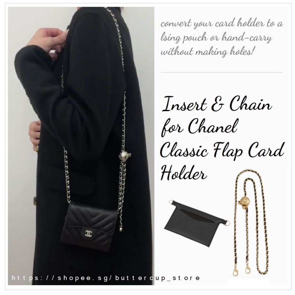 Chanel Classic Flap & Le Boy Card Holder แปลงเป็นมือถือ สลิง หรือกระเป๋าข้ามร่างกายพร้อมใส่ใสและโซ่