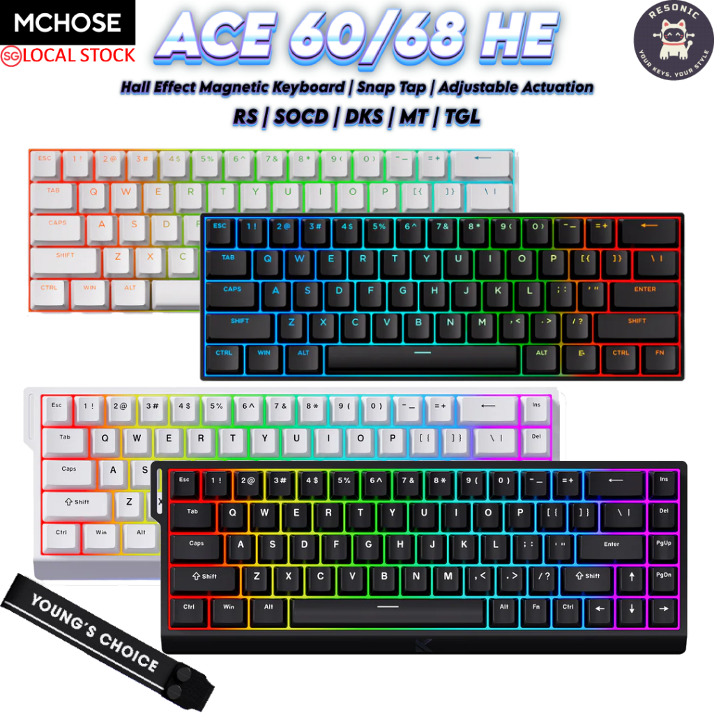 [ BETTER THAN MAD 60HE] MCHOSE Ace60 Ace68 Hall Effect Gaming Keyboard 8K Polling Rate 128K Key Scan