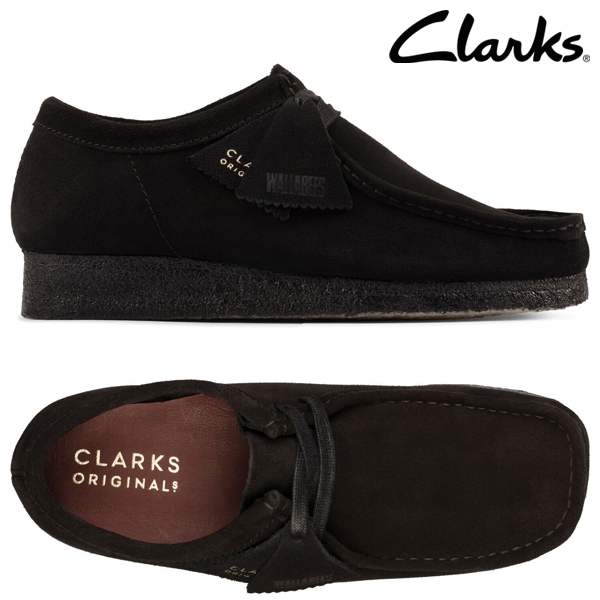 Clarks Originals Wallabee รองเท้าหนังนิ่ม สีดํา สําหรับผู้หญิง