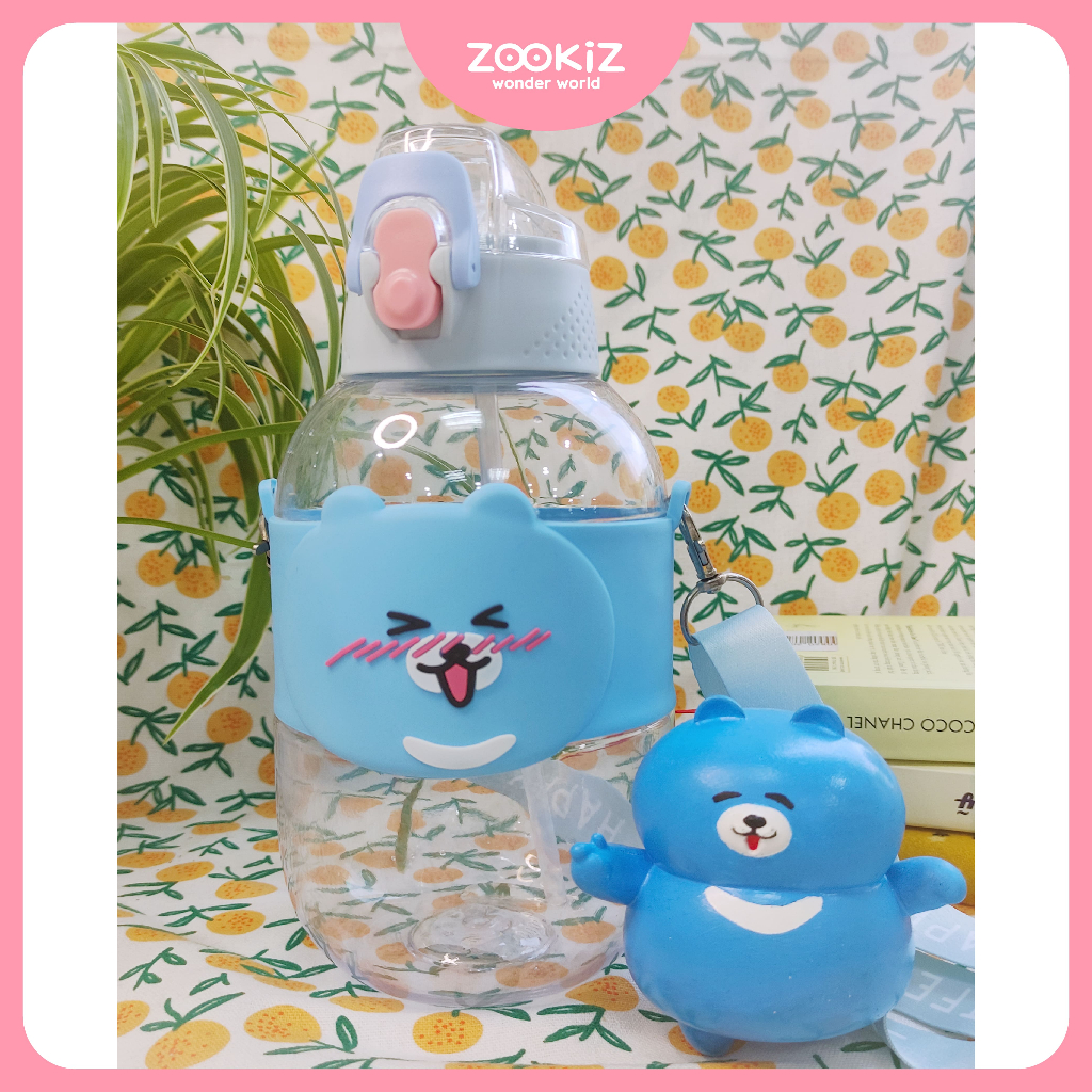 Zookiz Bong Bong ขวดน้ํา แบบพกพา มีหลอดดูด 1100 มล.