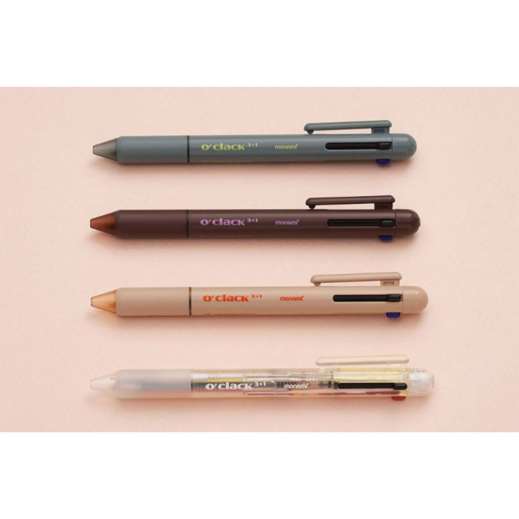 [ผลิตในเกาหลี] Monami O'CLACK 3-in-1 ปากกาลูกลื่น (0.5 มม.) + ดินสอกด (HB)