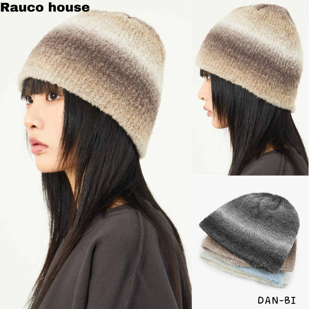 [Rauco House] หมวกบีนนี่ ผ้าถักนิตติ้งนิ่ม ออโรร่า ทุกเพศ 4 สี ของแท้ 100% / ส่งเร็วจากเกาหลี