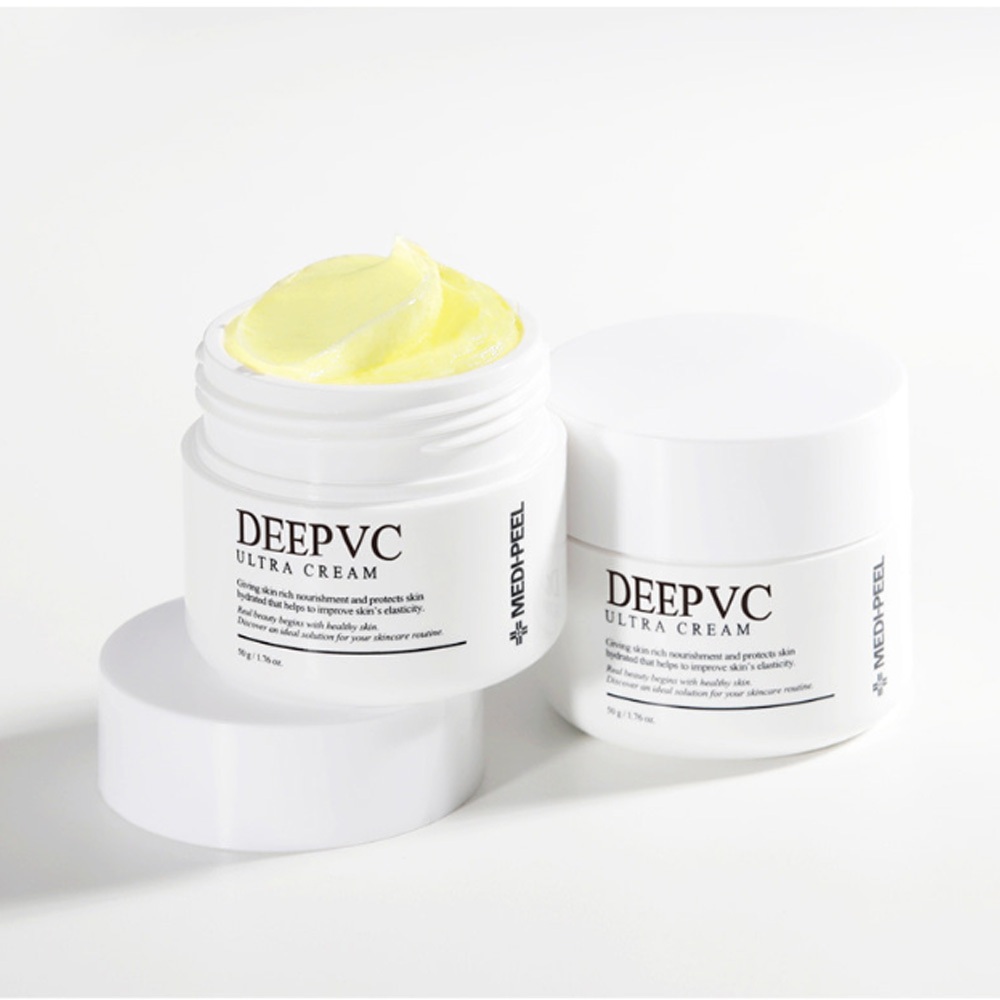 Deepvc อัลตร้าครีม คอลลาเจนวิตามิน 10,000 PPM กรดไฮยารูลอนิก 5 ชั้น วิตามิน 10 ชนิด น้ํามันหอมระเหย