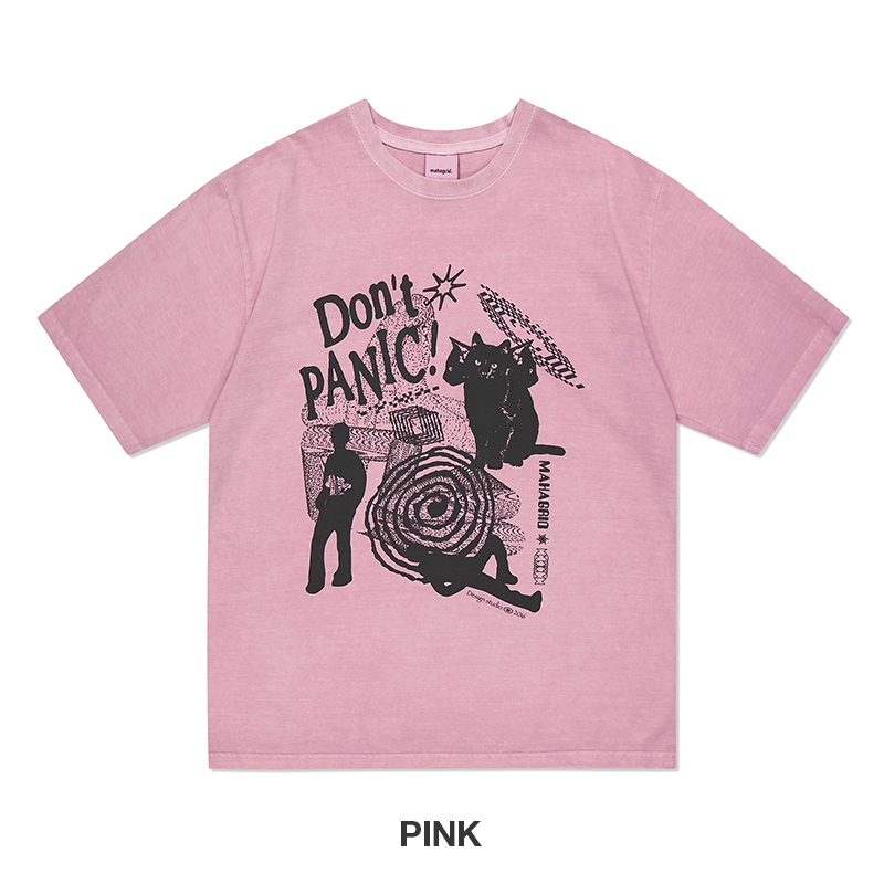 [MAHAGRID] Dont Panic Pigment T-shirt_Unisex_สไตล์เกาหลี