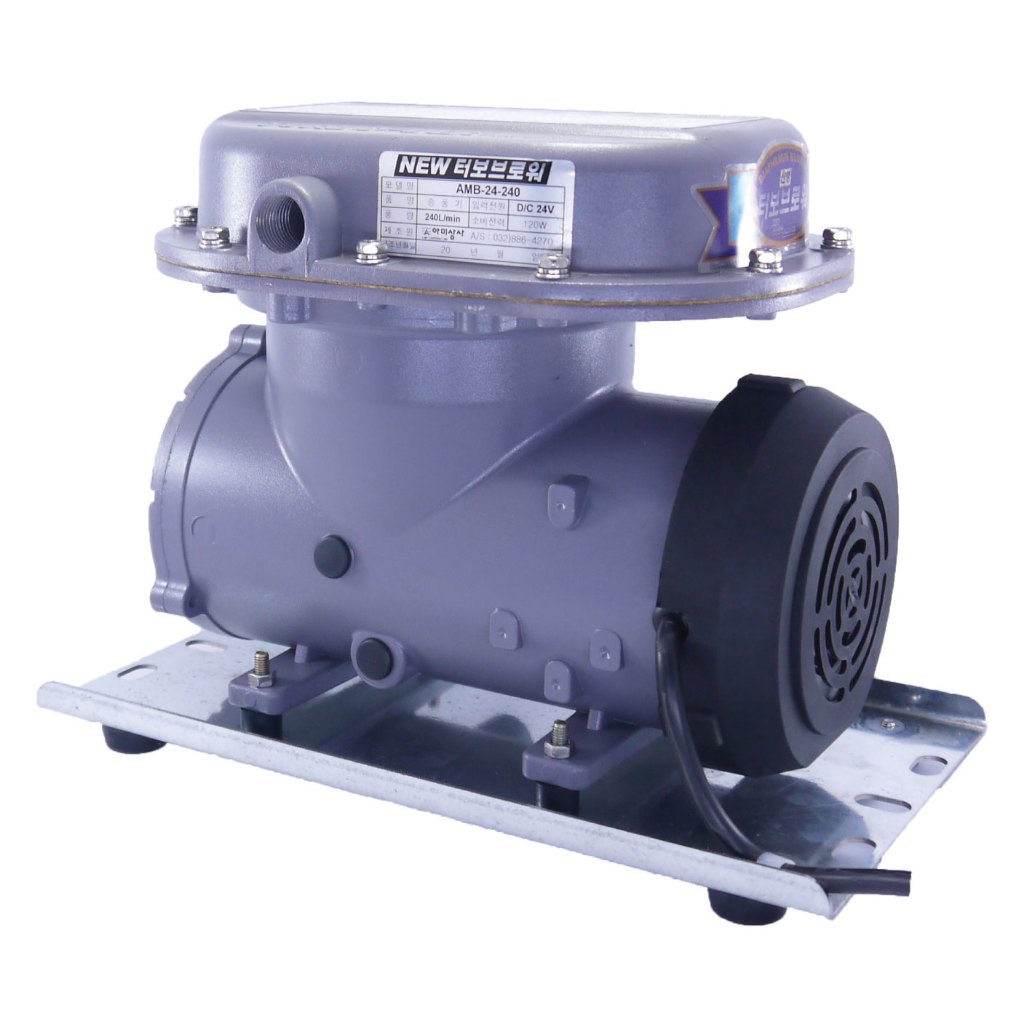 เครื่องเป่าเทอร์โบ AMB-12-240 AMB-24-240 DC 12V 24V. สําหรับการขนส่งกุ้ง หรือตกปลา โดยรถบรรทุก หรือเ