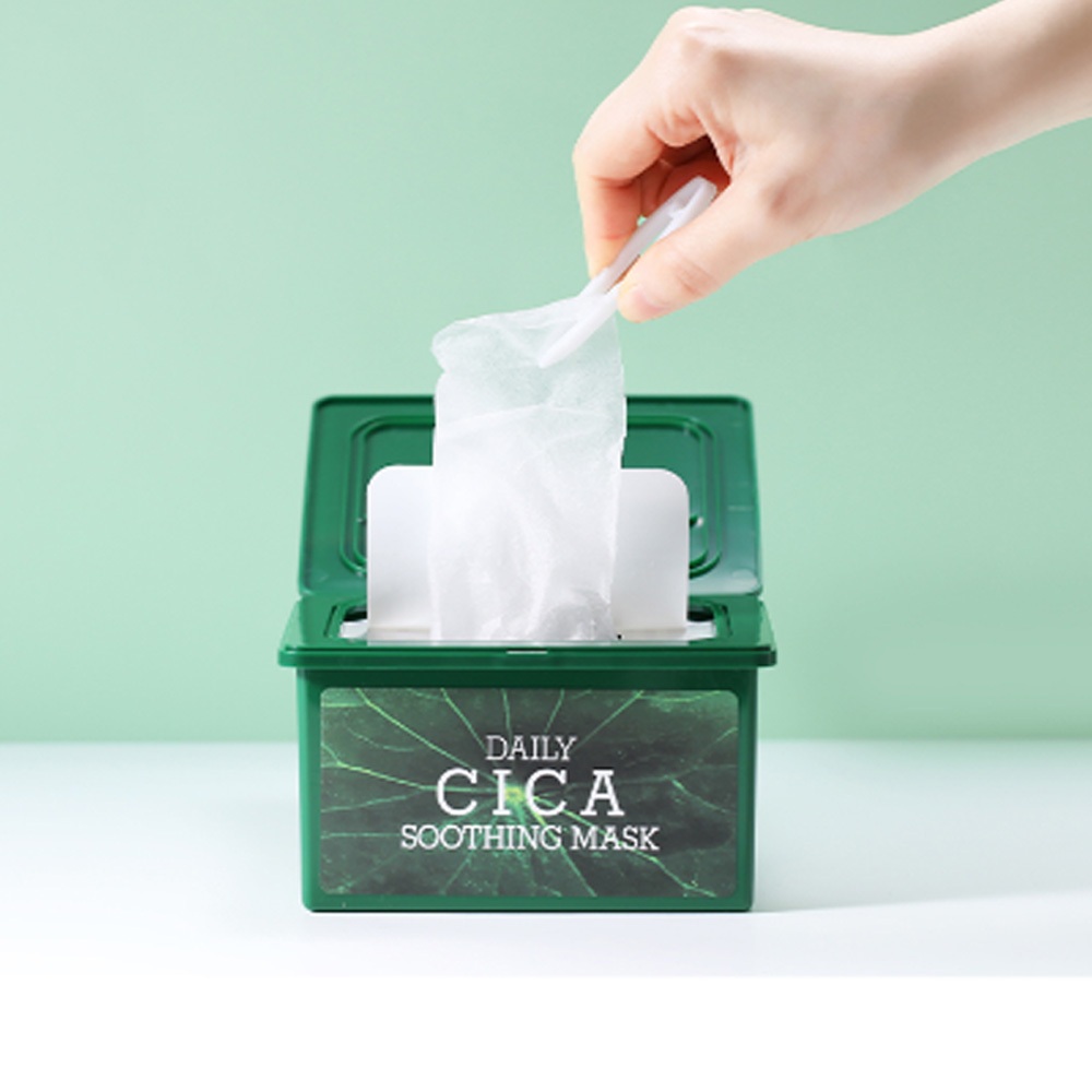Tenzero daily Cica Soothing mask มาส์กหน้าประจําวัน ทําจากเซลลูโลสจากผัก ที่ดึงออกง่าย วันละแผ่น