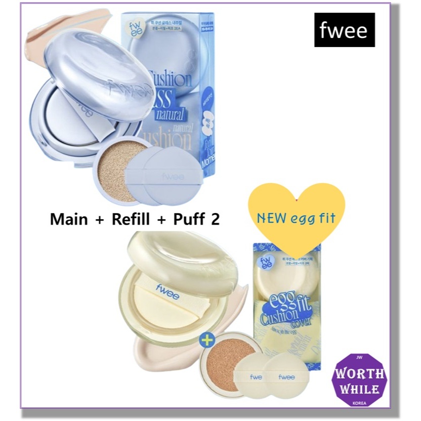 ❣️Big Sale fwee NEW Cushion Glass Natural / Egg Fit SPF50+ PA+++