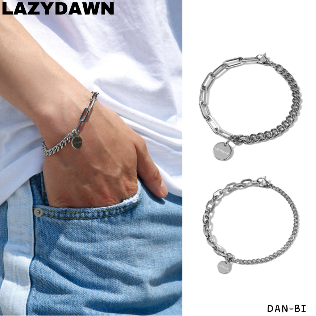 [LAZYDAWN] สร้อยข้อมือคู่รัก โซ่คล้ายกัน / ผลิตภัณฑ์ของแท้ 100% / เกาหลี